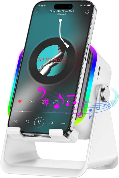 LumiTech™ Wireless Induction Speaker 5-in-1 Bluetooth Speaker with Phone Stand