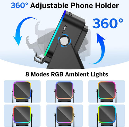 LumiTech™ Wireless Induction Speaker 5-in-1 Bluetooth Speaker with Phone Stand