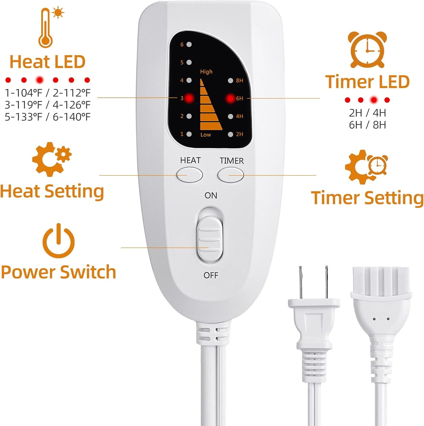 Electric Foot Warmer for Cold Feet – 6 Heat Settings