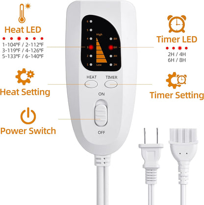 Electric Foot Warmer for Cold Feet – 6 Heat Settings