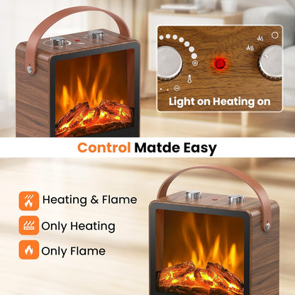 Electric Fireplace Heater 1500W/750W with 3D LED Flame